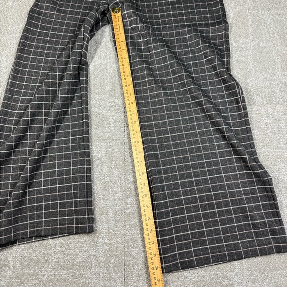 J. Jill NWT Ponte Full Wide Leg Cropped Pull On High Rise Windowpane Plaid NWT L - Picture 6 of 7